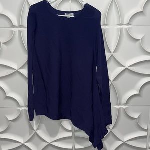 Derek lam blue assymetrical knit pullover XL